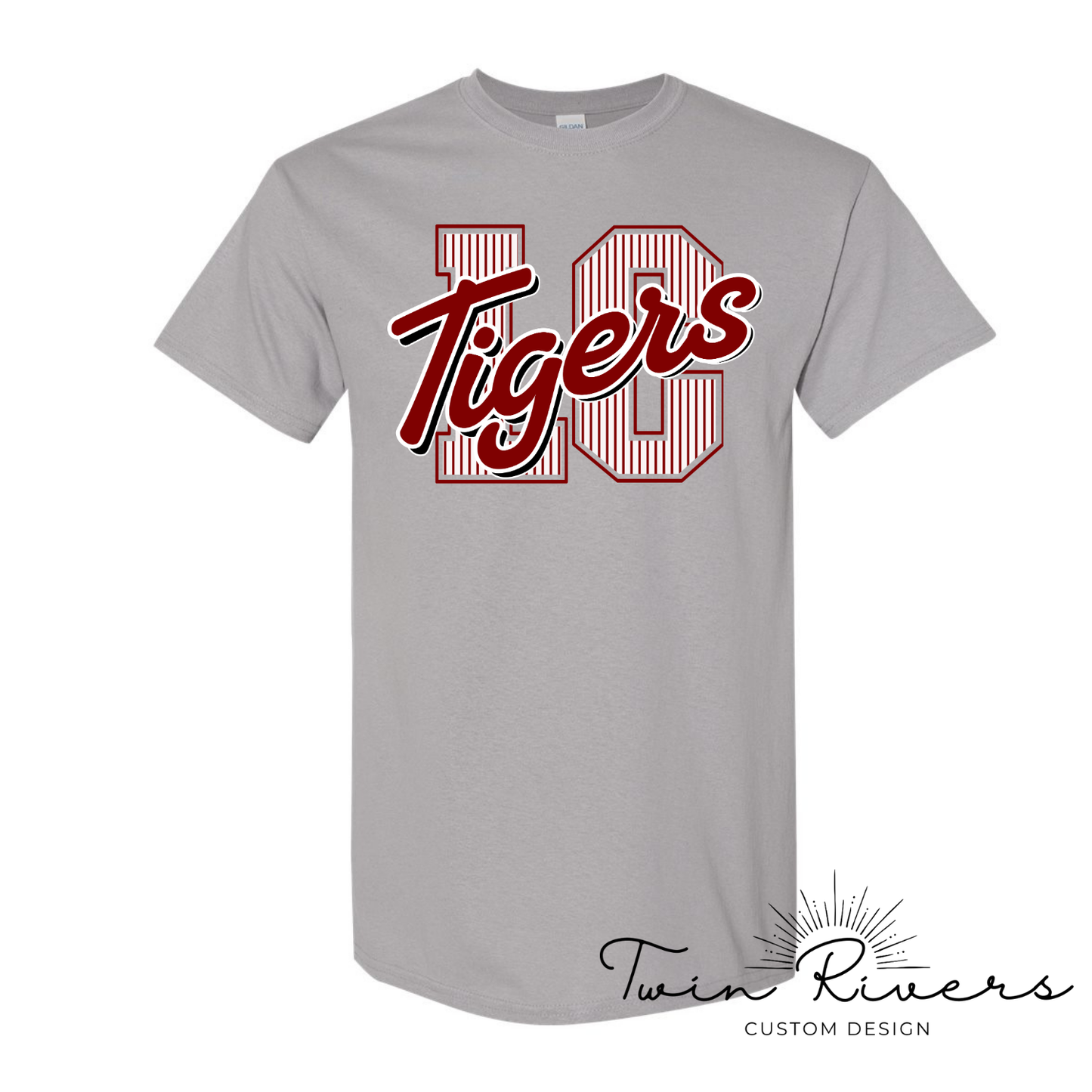 Lauderdale County Tigers Varsity Striped Letter Tees