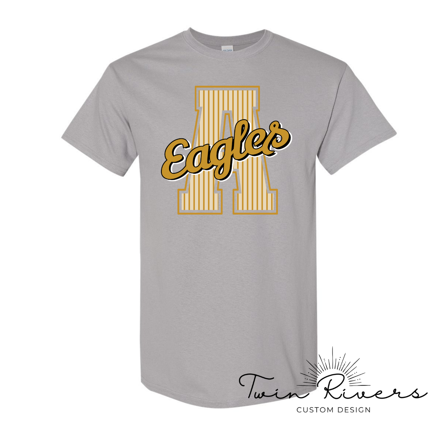 Athens Eagles Striped Varsity Letter Tees