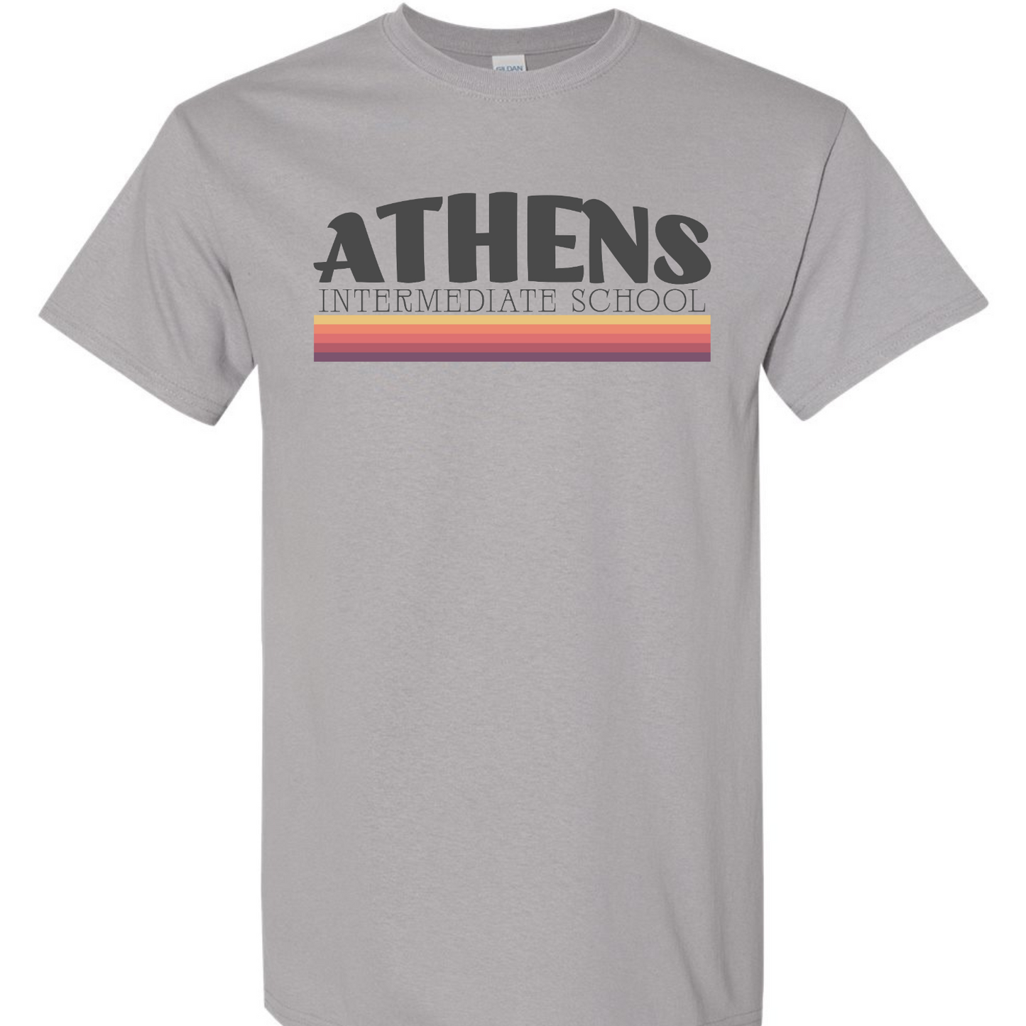 Athens Intermediate School Retro Stripes Short Sleeve Tees