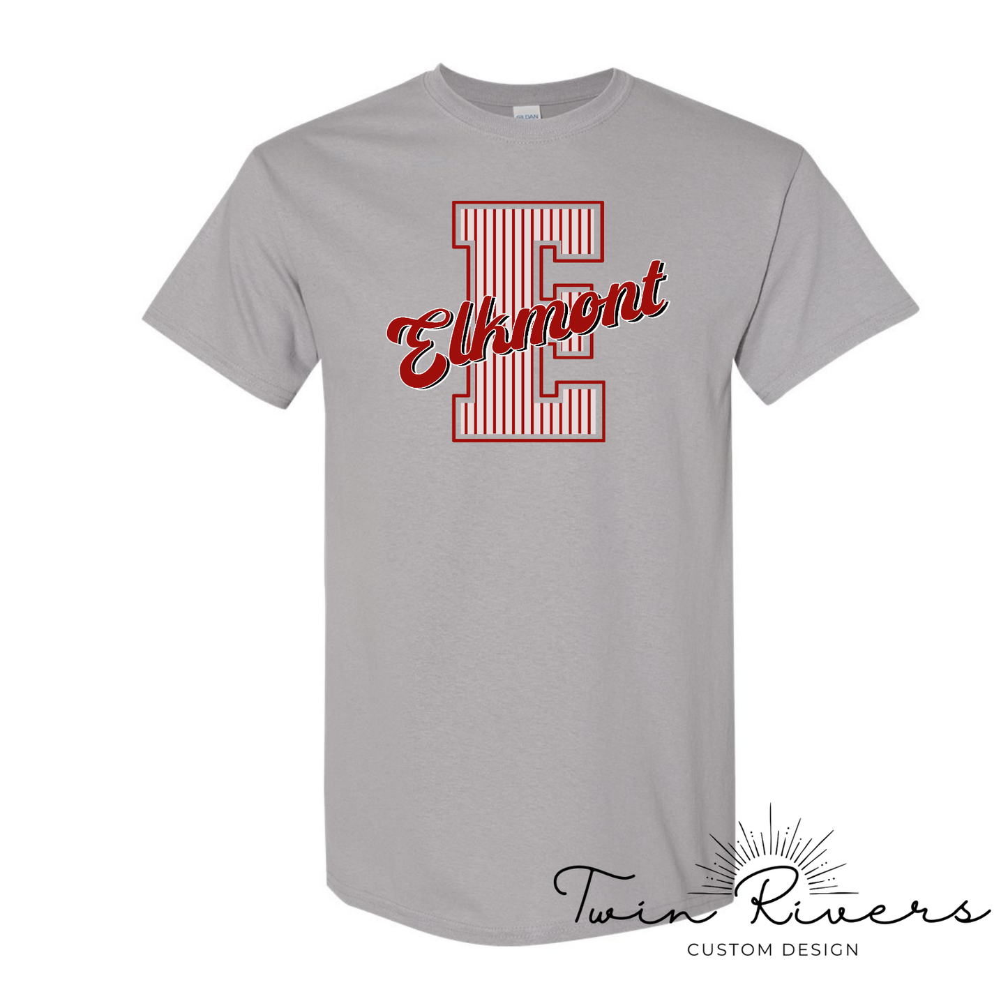 Elkmont Striped Varsity Letter Tees
