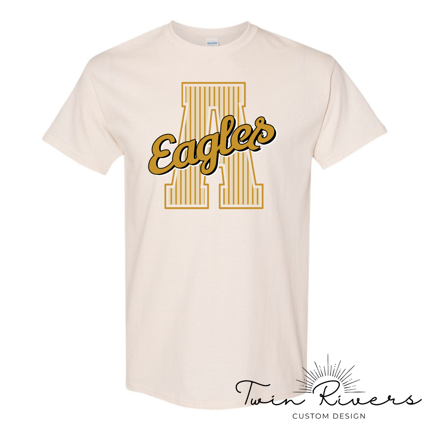 Athens Eagles Striped Varsity Letter Tees