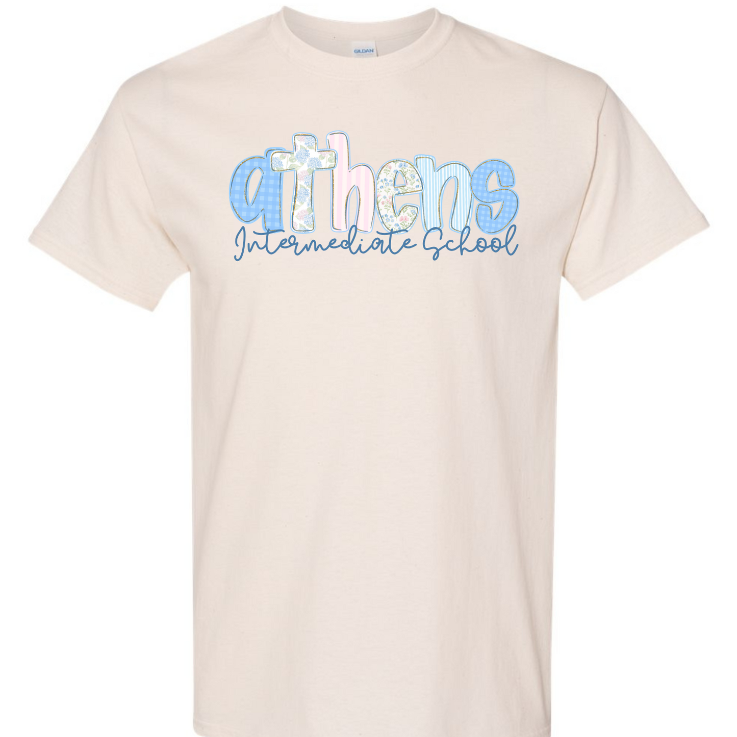 Athens Intermediate School Floral Letters Short Sleeve Tees