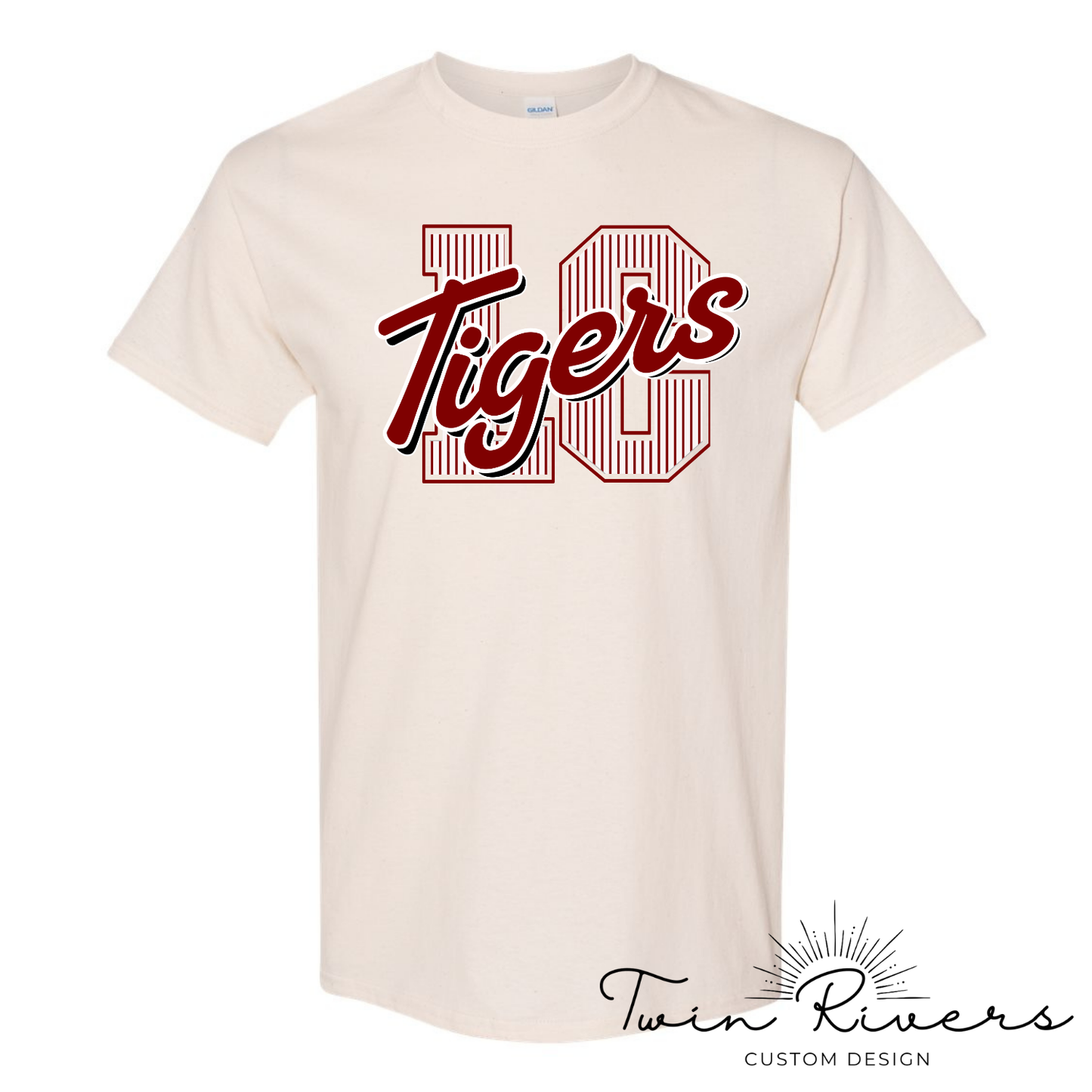 Lauderdale County Tigers Varsity Striped Letter Tees
