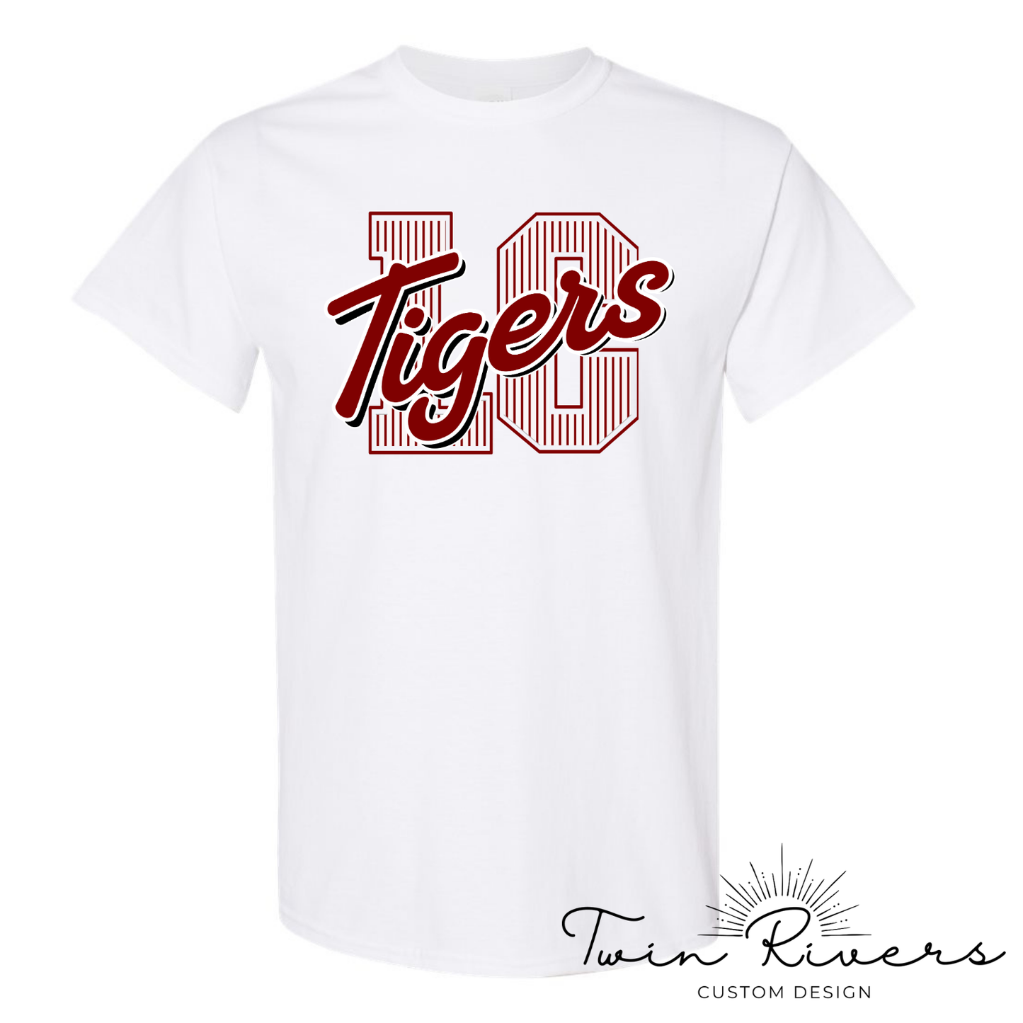 Lauderdale County Tigers Varsity Striped Letter Tees