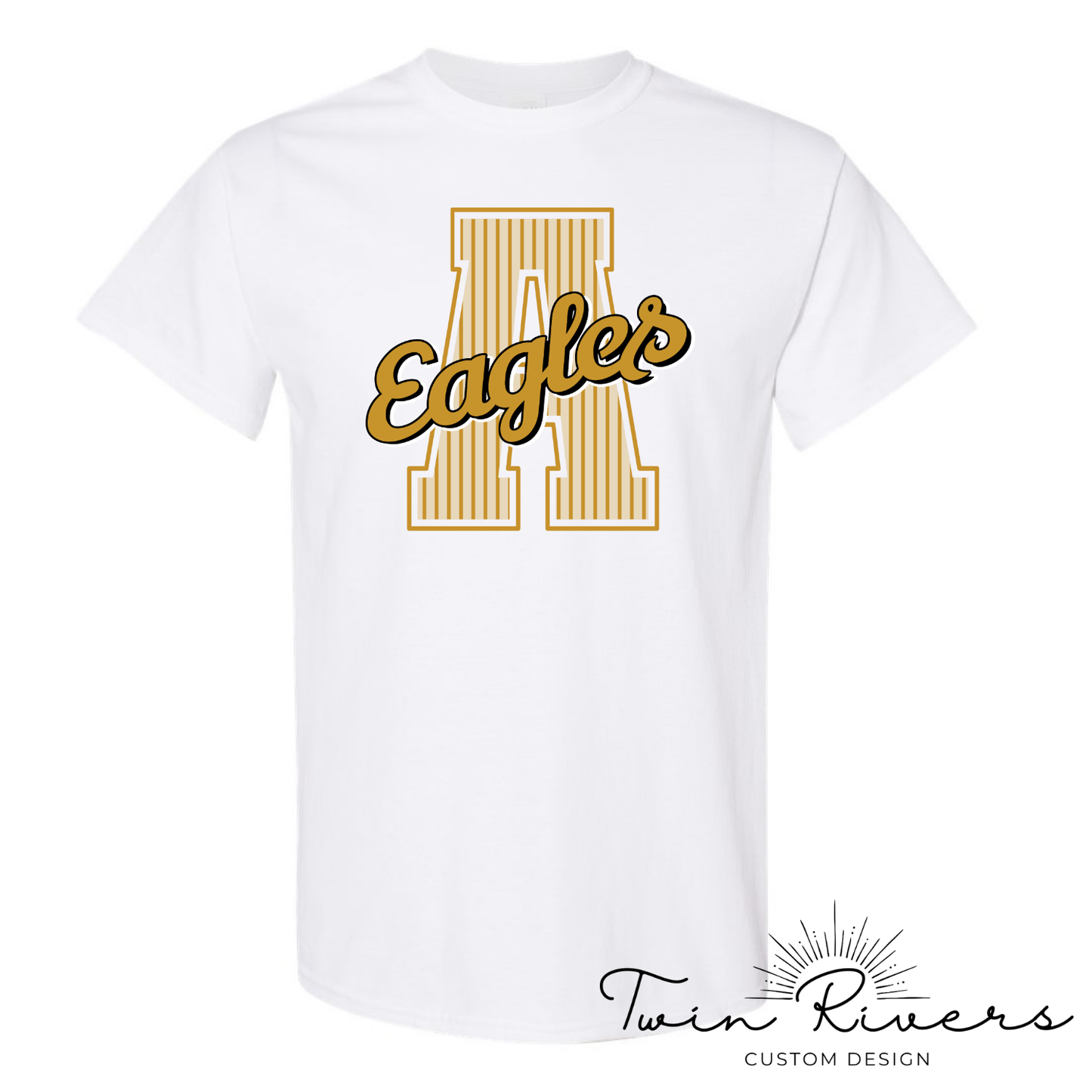 Athens Eagles Striped Varsity Letter Tees