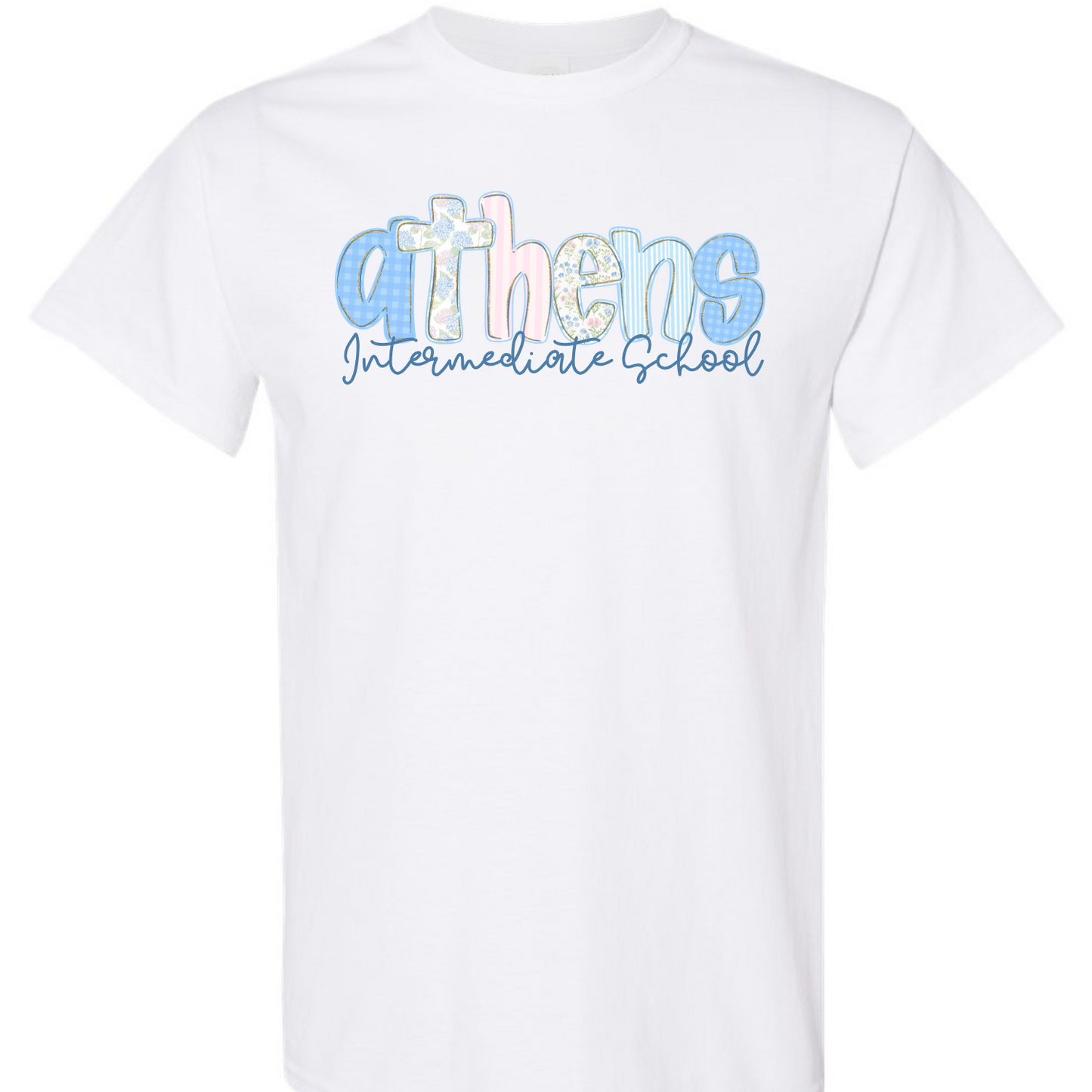 Athens Intermediate School Floral Letters Short Sleeve Tees