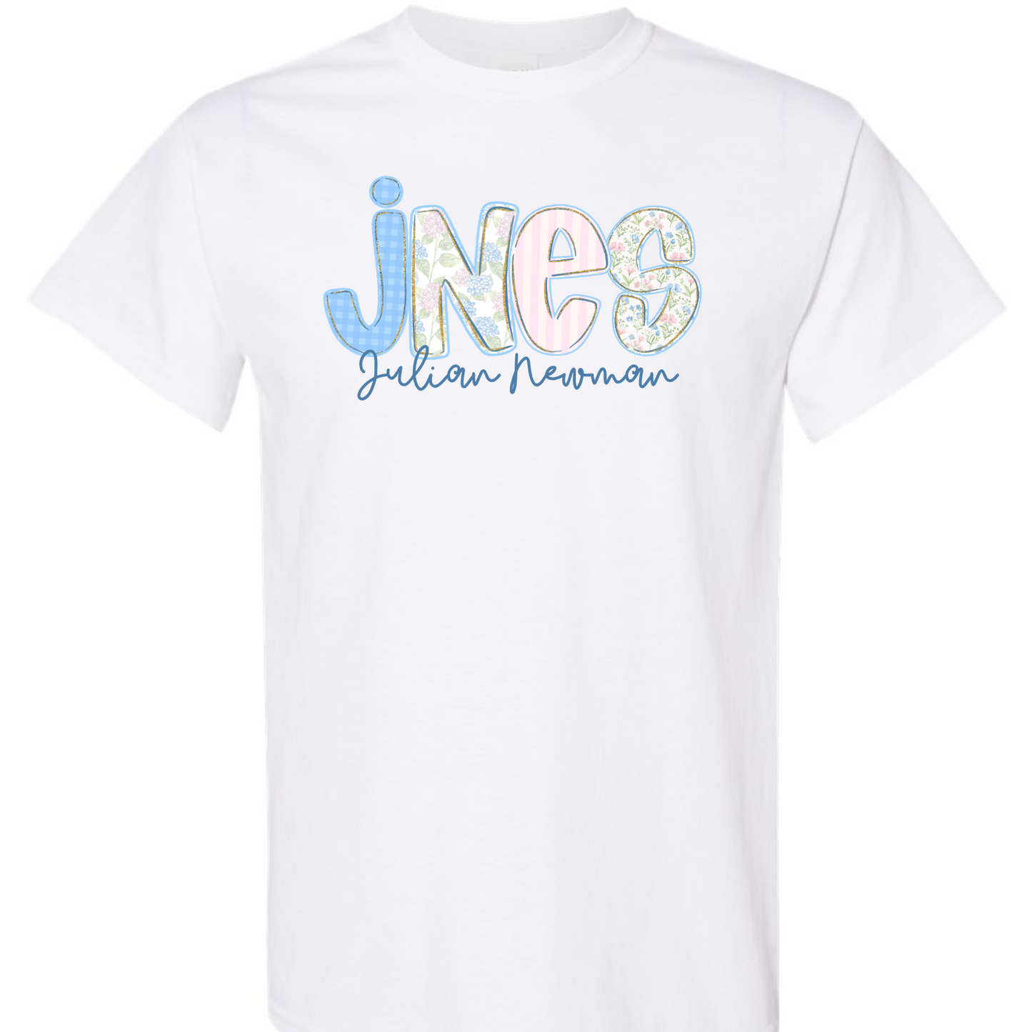 JNES Floral Letters Short Sleeve Tees