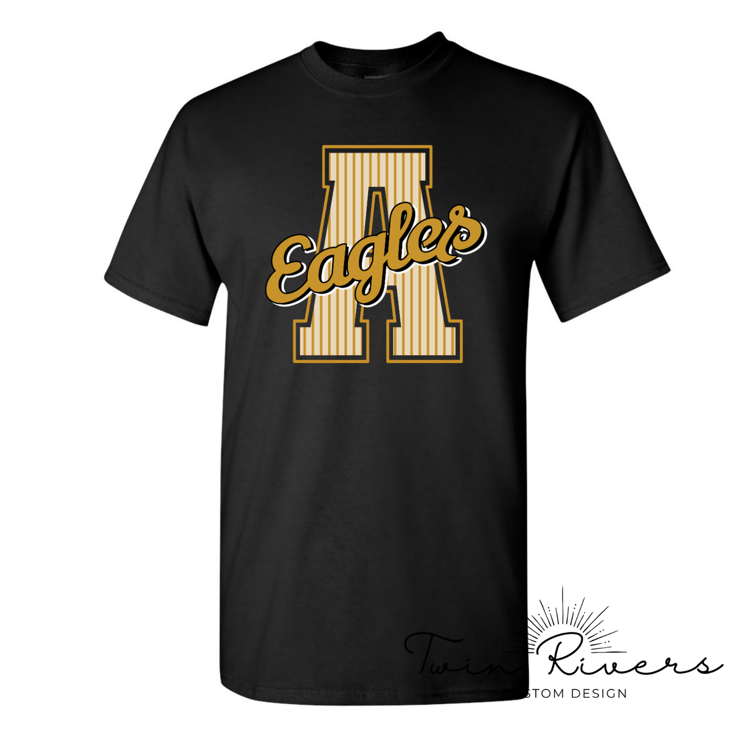 Athens Eagles Striped Varsity Letter Tees