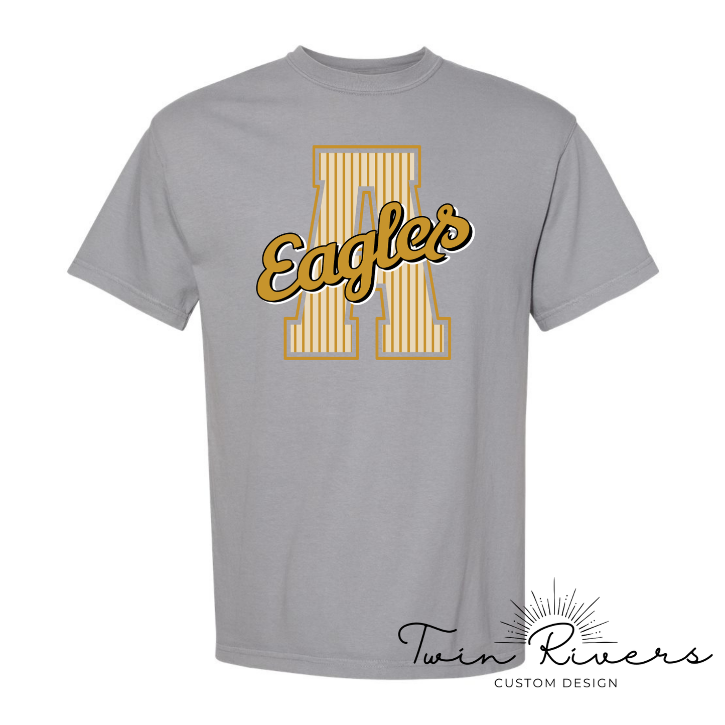 Athens Eagles Striped Varsity Letter Tees
