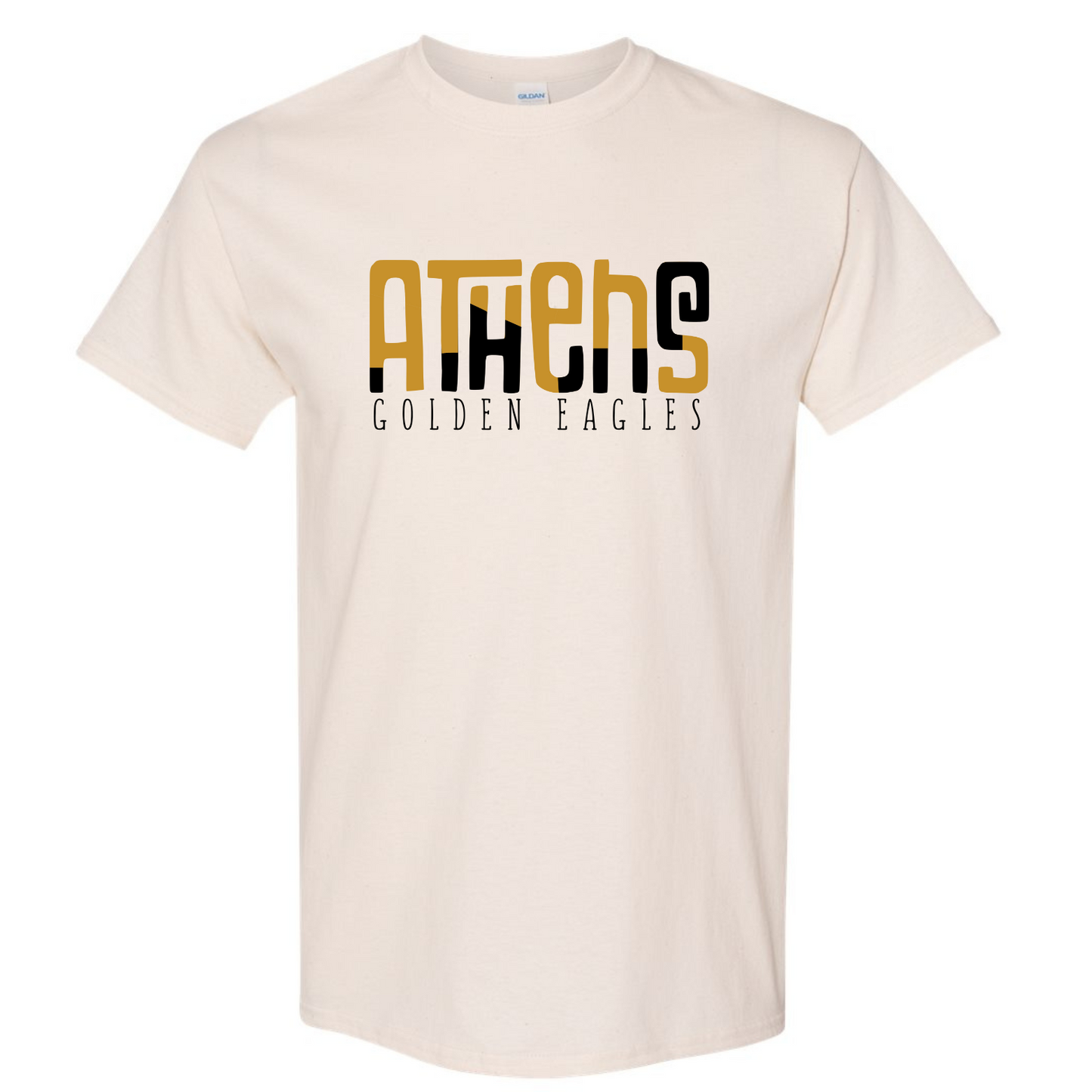 Athens Golden Eagles Color Block - Gildan Natural Short Sleeve