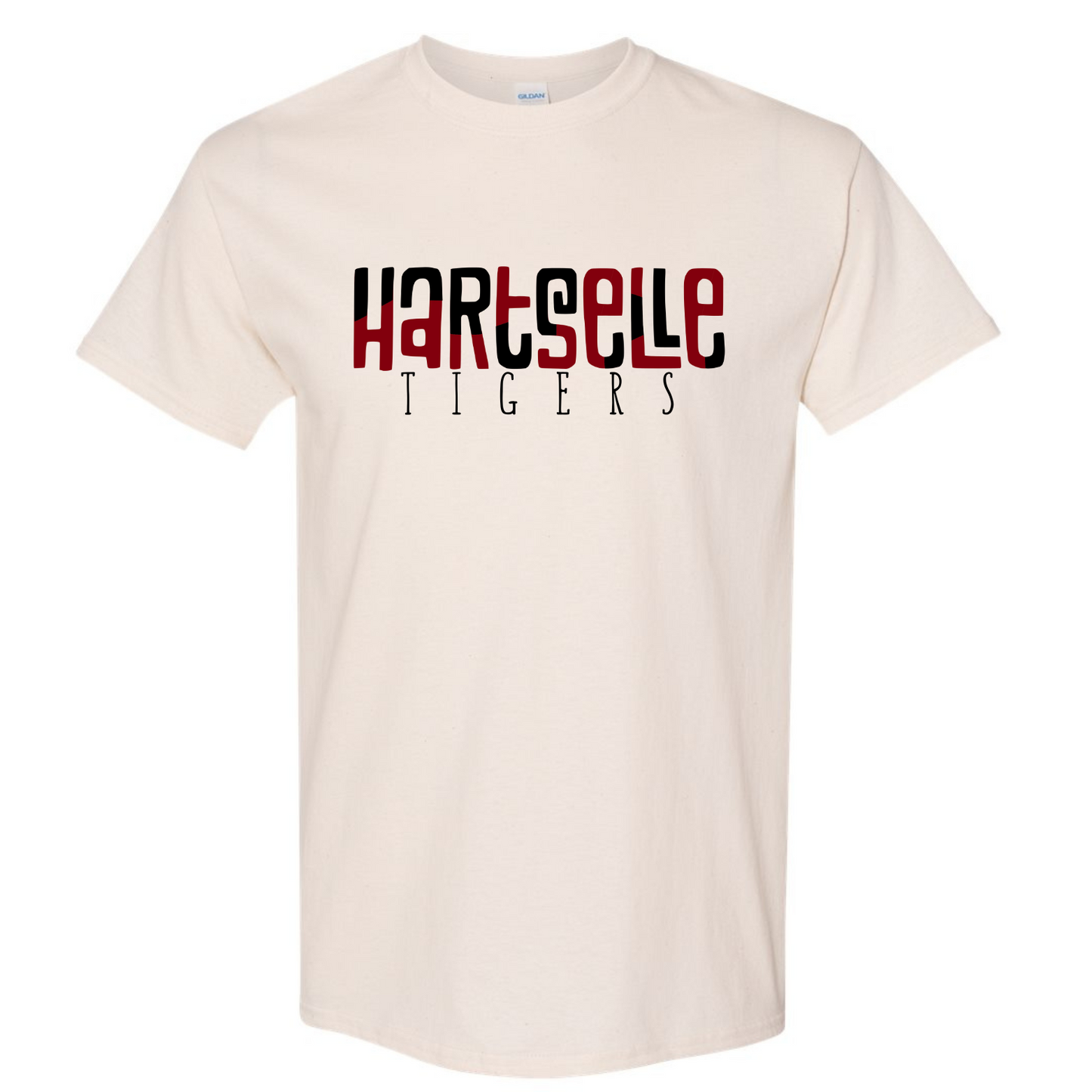 Hartselle Tigers Color Block - Gildan Natural Short Sleeve