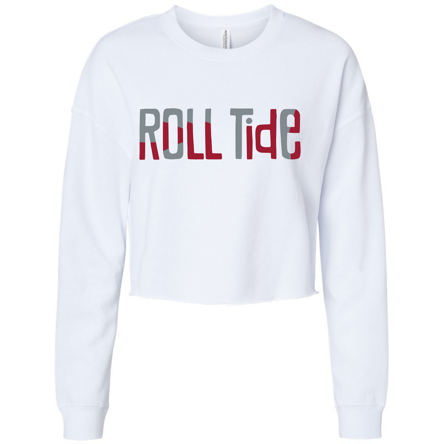 Roll Tide - White American Apparel Cropped Lightweight Sweatshirt