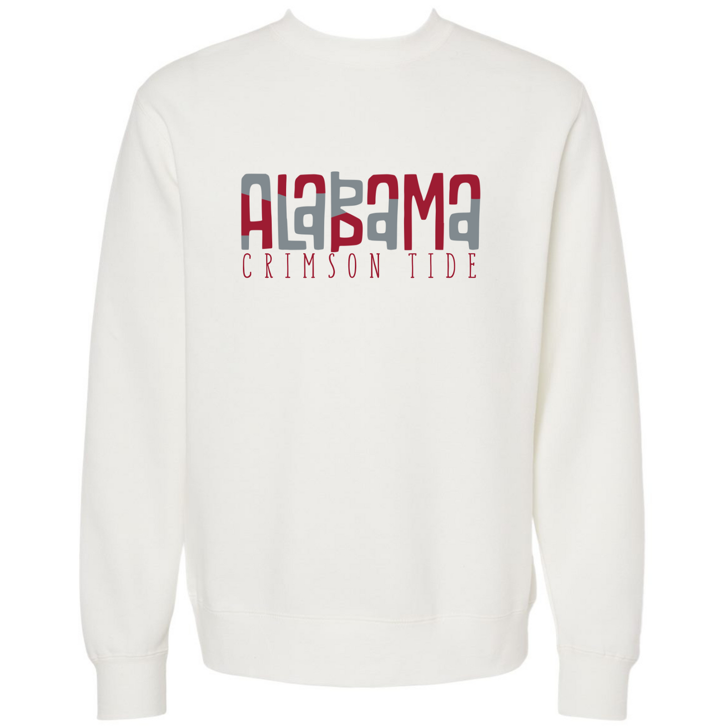 Alabama Crimson Tide - Independent Trading Co Pigment Dyed White Sweatshirt
