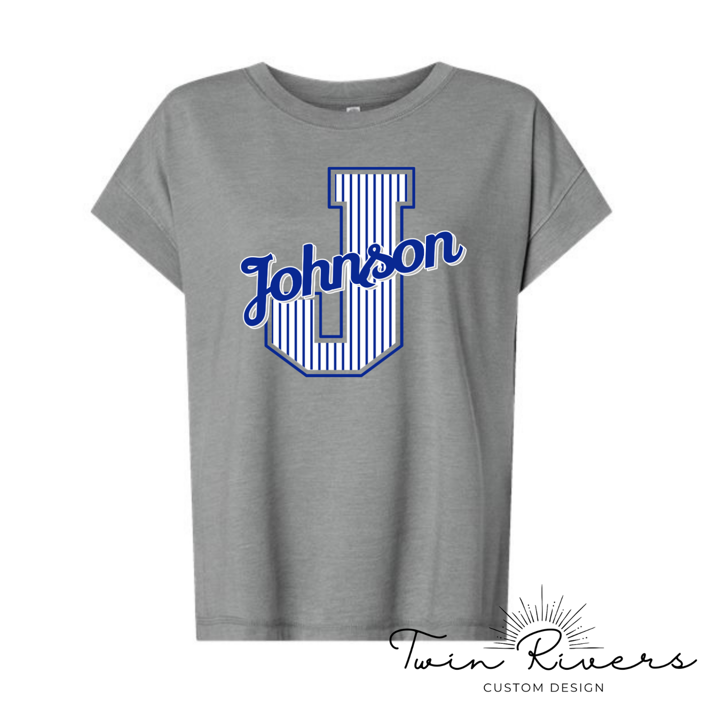 Johnson Striped Varsity Letter Vintage Tees