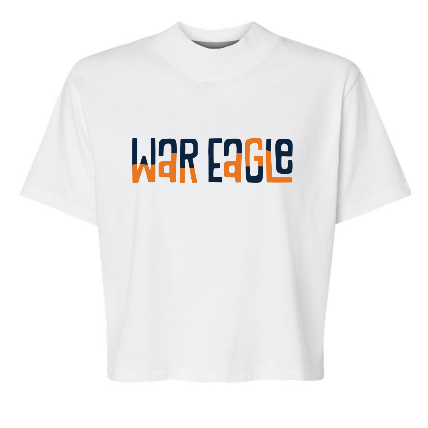 War Eagle Color Block - White Boxy/Crop Tee (Copy)