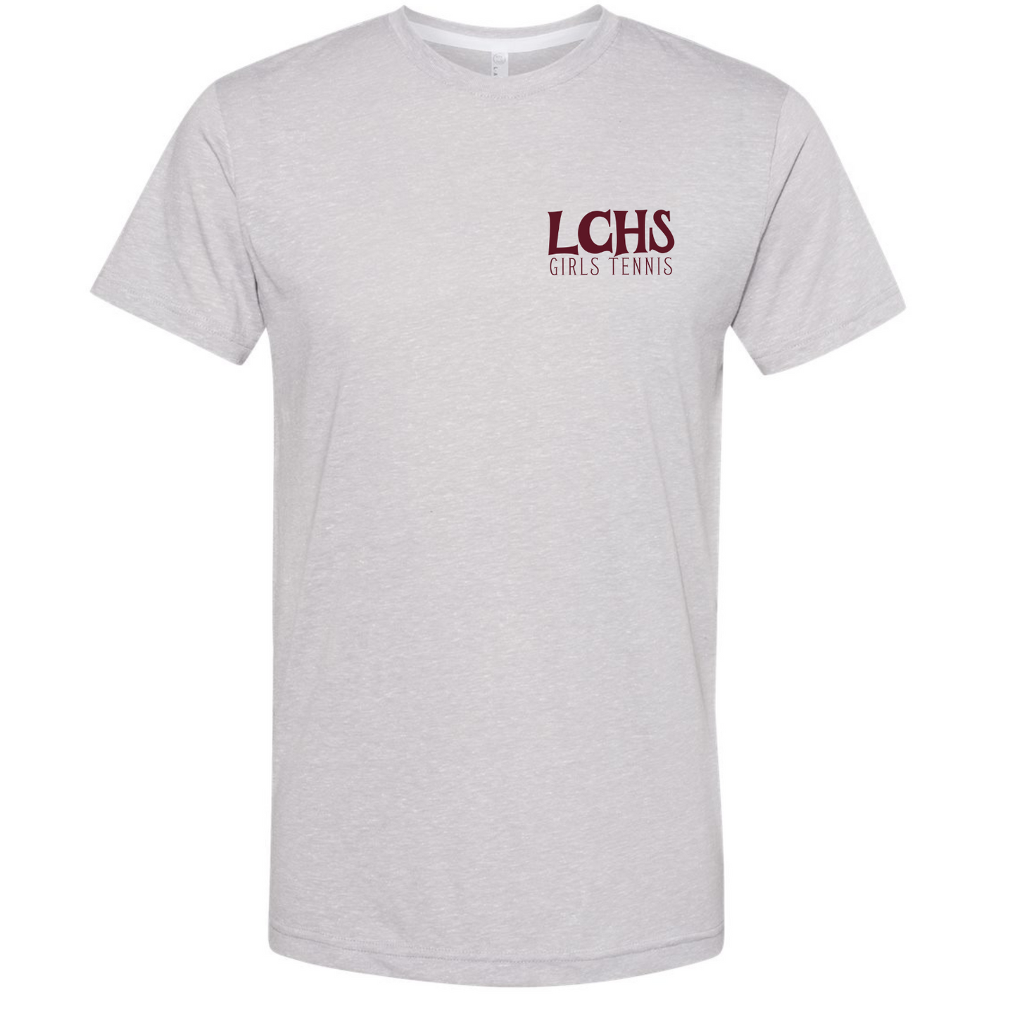 LCHS Tennis State Gildan LAT Gray Melange Short Sleeve