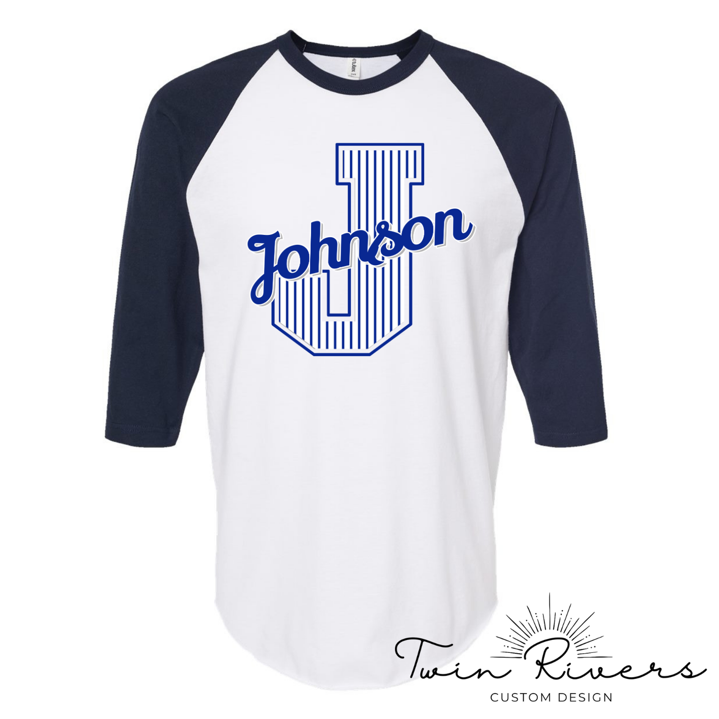 Johnson Striped Varsity Letter Vintage Tees
