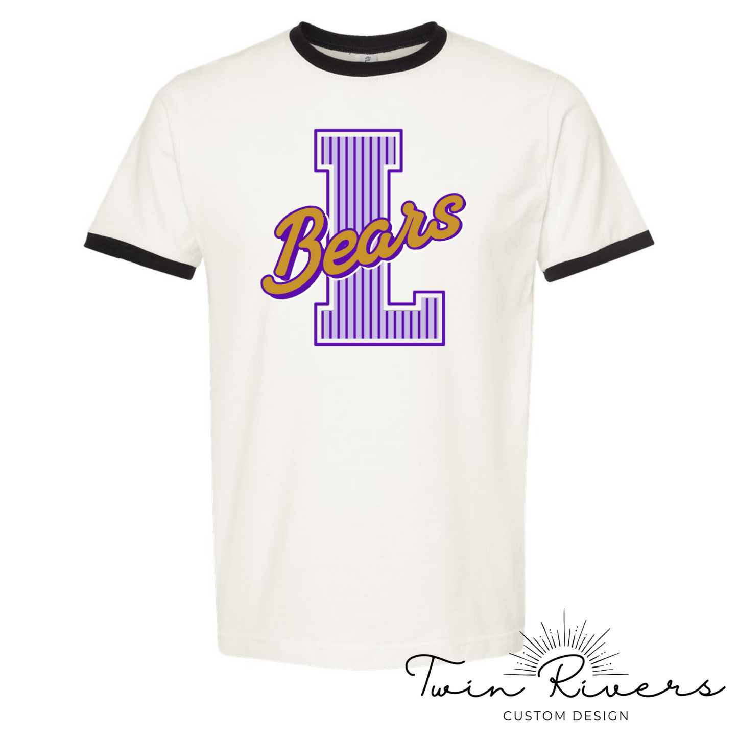 Lexington Bears Striped Varsity Letter Vintage Tees