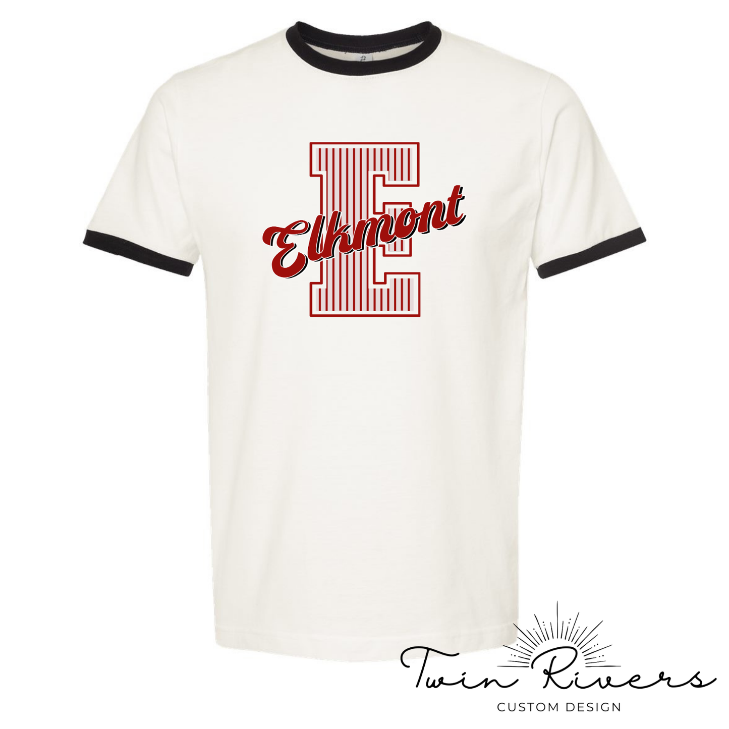 Elkmont Striped Varsity Letter Vintage Tees