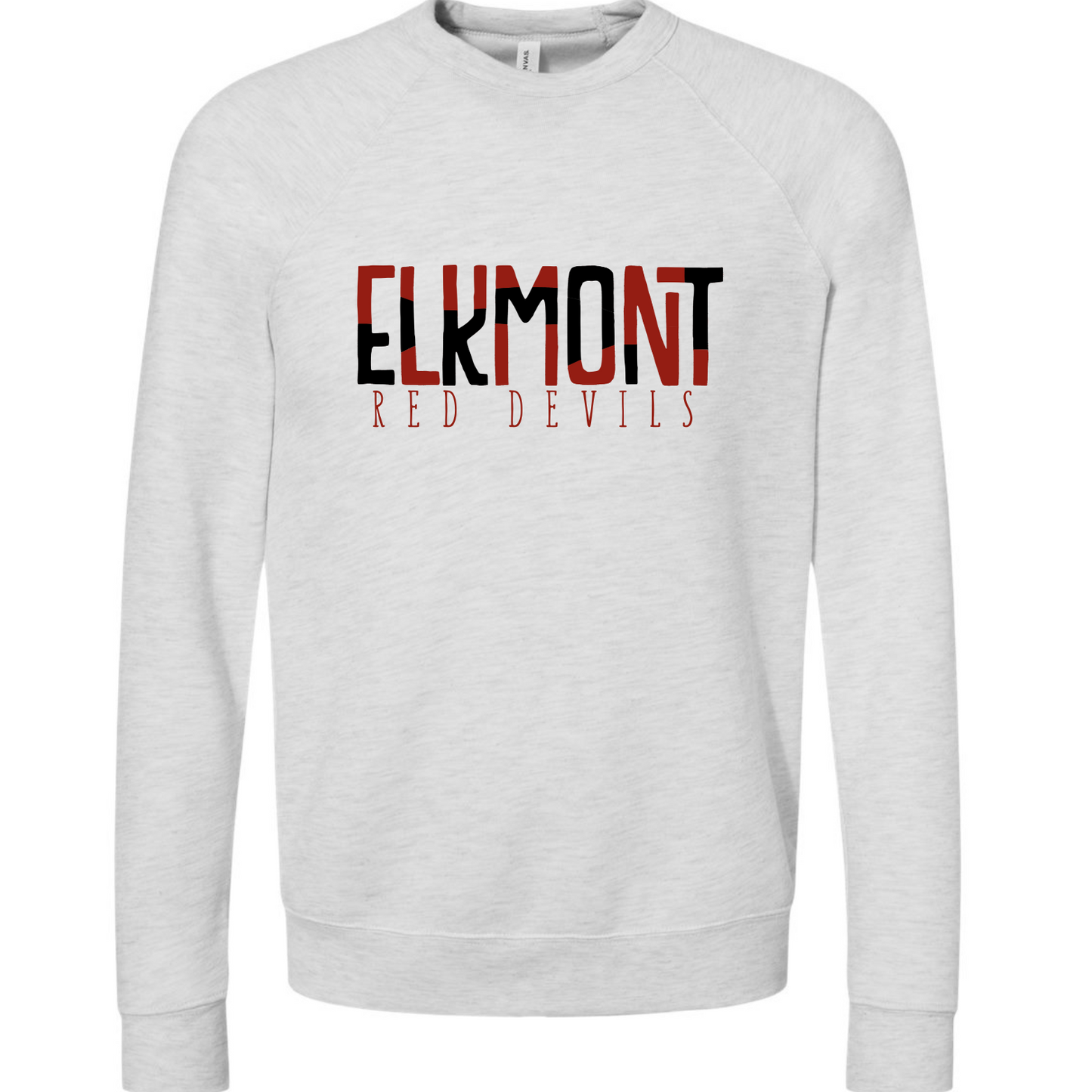 Elkmont Color Block - Bella Canvas Ash Gray Sponge Fleece