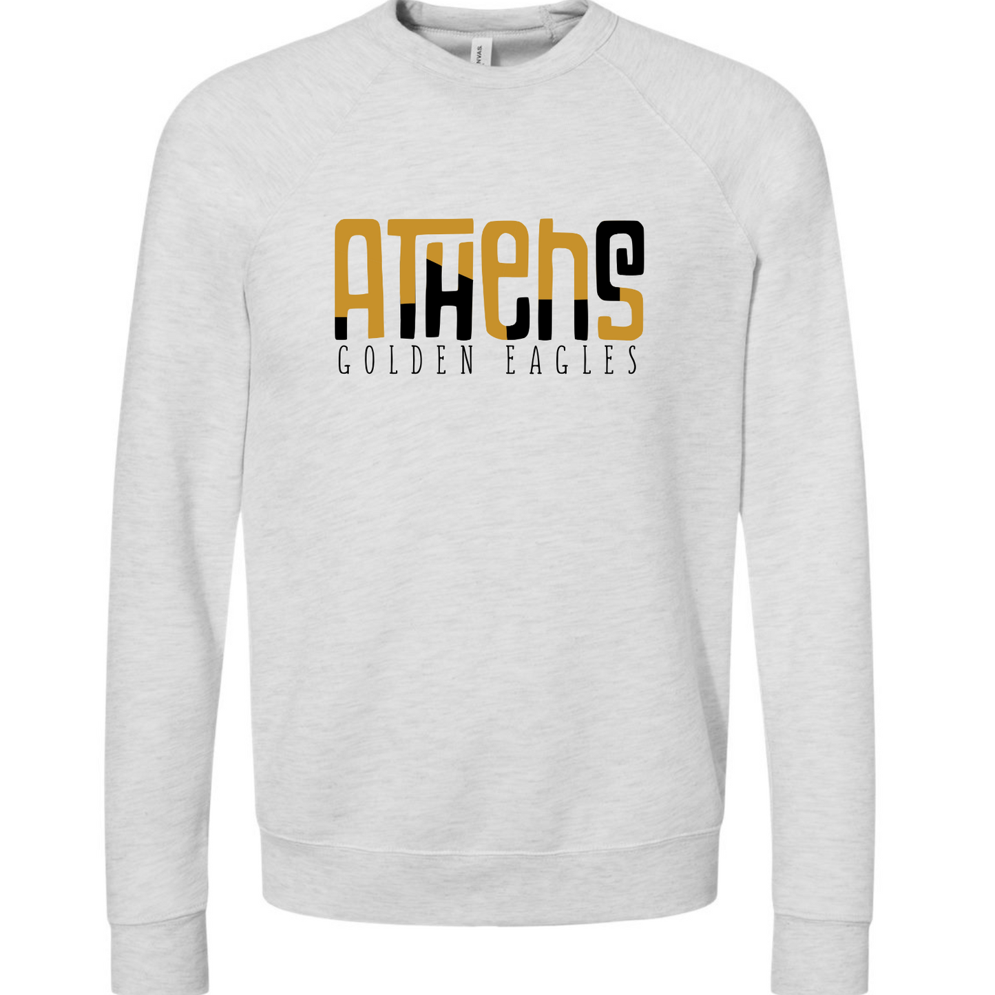 Athens Golden Eagles Color Block - Bella Canvas Ash Gray Sponge Fleece