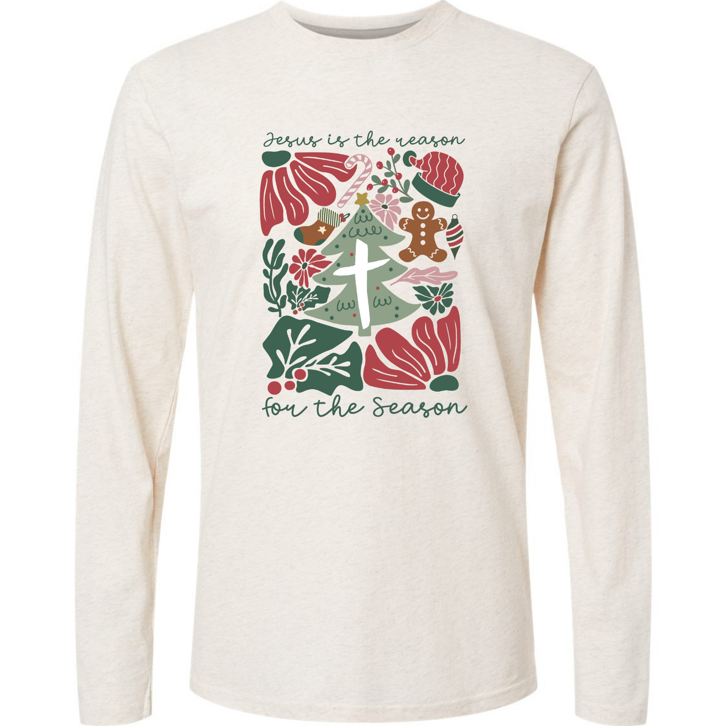 Jesus is the Reason for the Season - LAT Heather Natural Long Sleeve