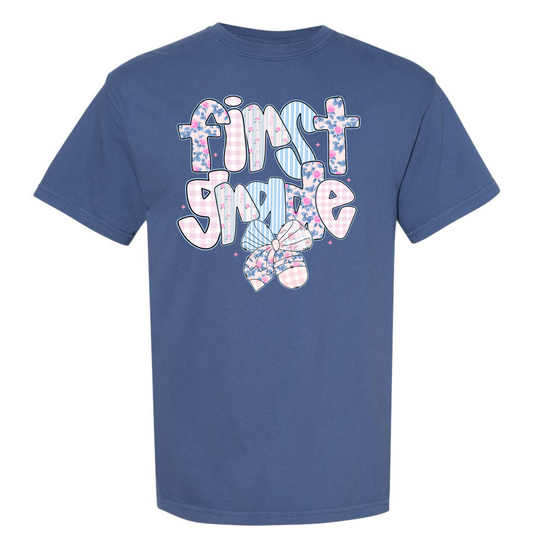 Floral Back to School Bubble Letters First Grade