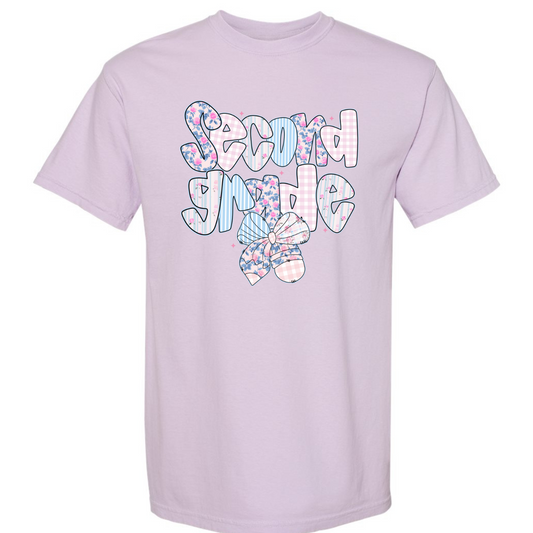 Floral Back to School Bubble Letters Second Grade