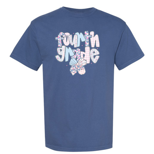 Floral Back to School Bubble Letters Fourth Grade
