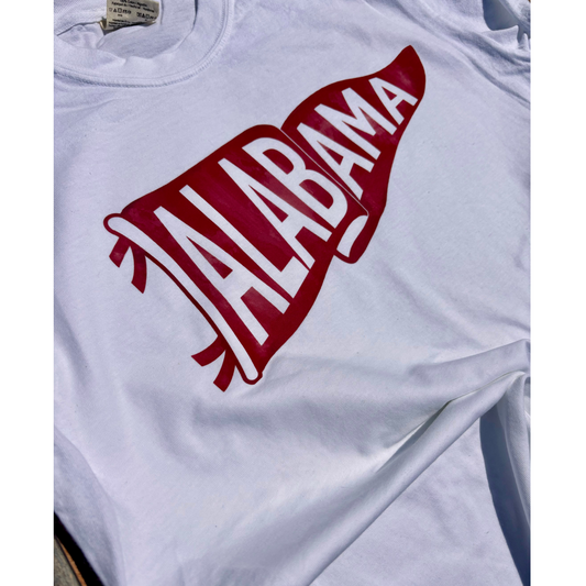 Alabama Pennant - White Comfort color Short Sleeve