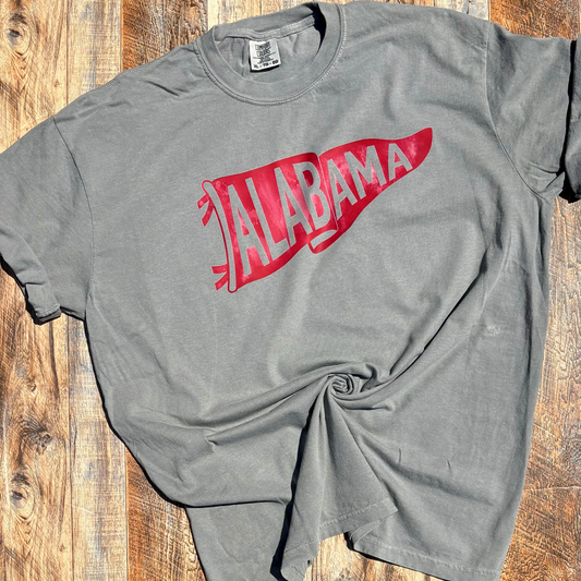 Alabama Pennant - Gray Comfort color Short Sleeve