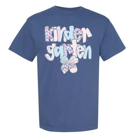 Floral Back to School Bubble Letters Kindergarten