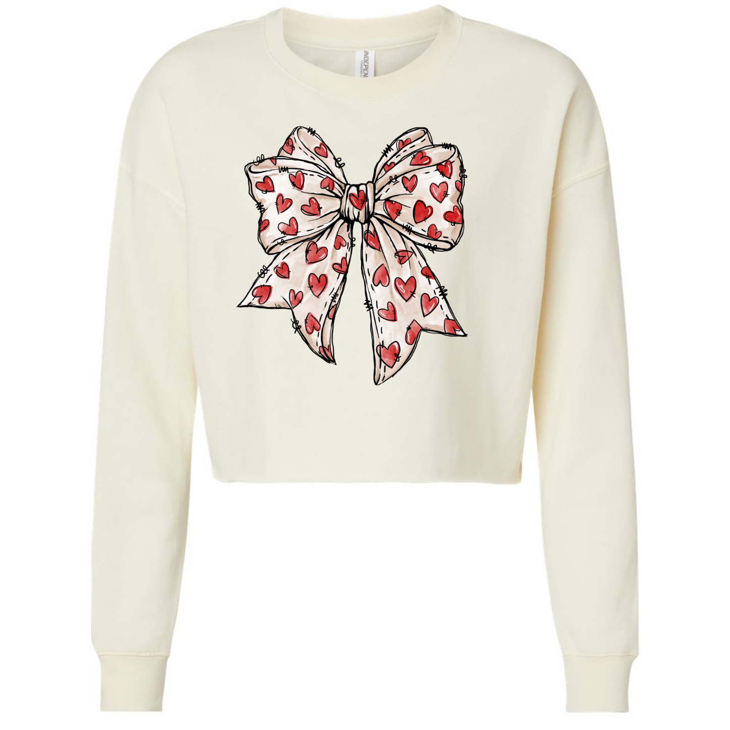 Valentine Coquette Bone American Apparel Cropped Lightweight Sweatshirt