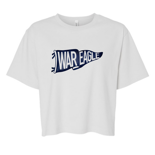 War Eagle Pennant - Boxy White Short Sleeve