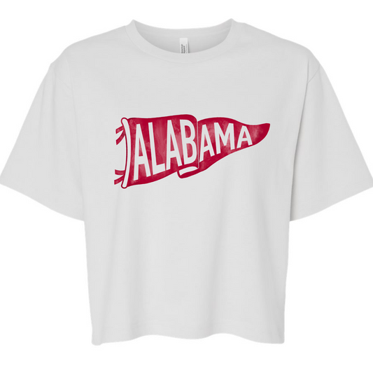 Alabama Pennant - White Boxy Tee