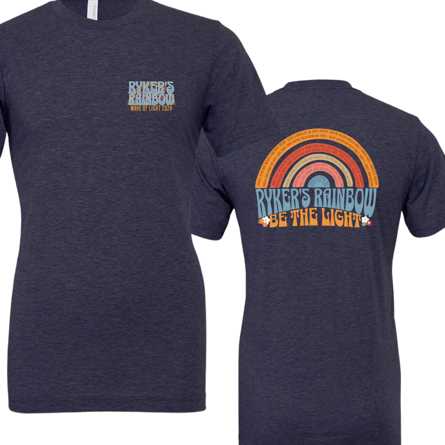 Wave of Light Bella Canvas Heather Midnight Navy Short Sleeve