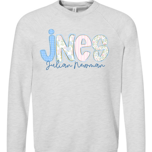 JNES Floral Letters Sweatshirts