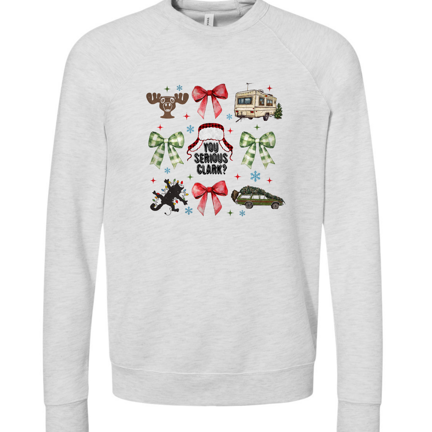 You Serious Clark? Bella Canvas 3901 Ash Sweatshirt