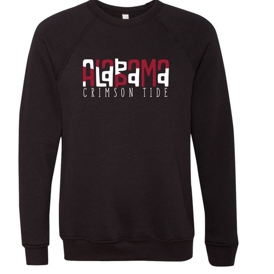 Alabama Crimson Tide - Black Bella Canvas Sponge Fleece