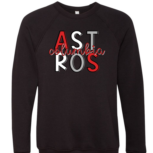 Columbia Elementary Highlighter ASTROS Black Bella Canvas 3901 Sweatshirt