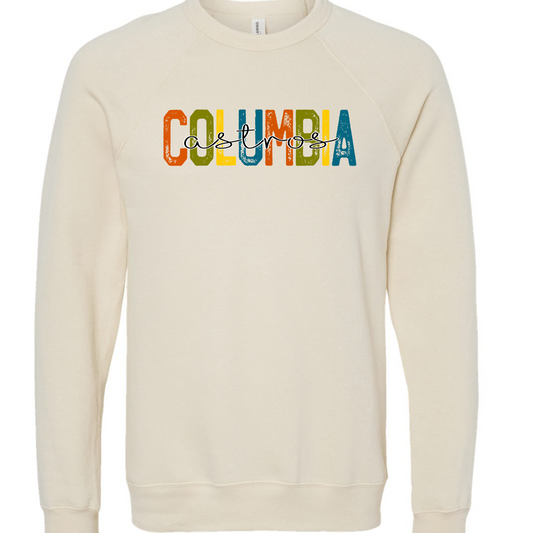 Columbia Elementary Block Colors Natural Bella Canvas 3901 Sweatshirt