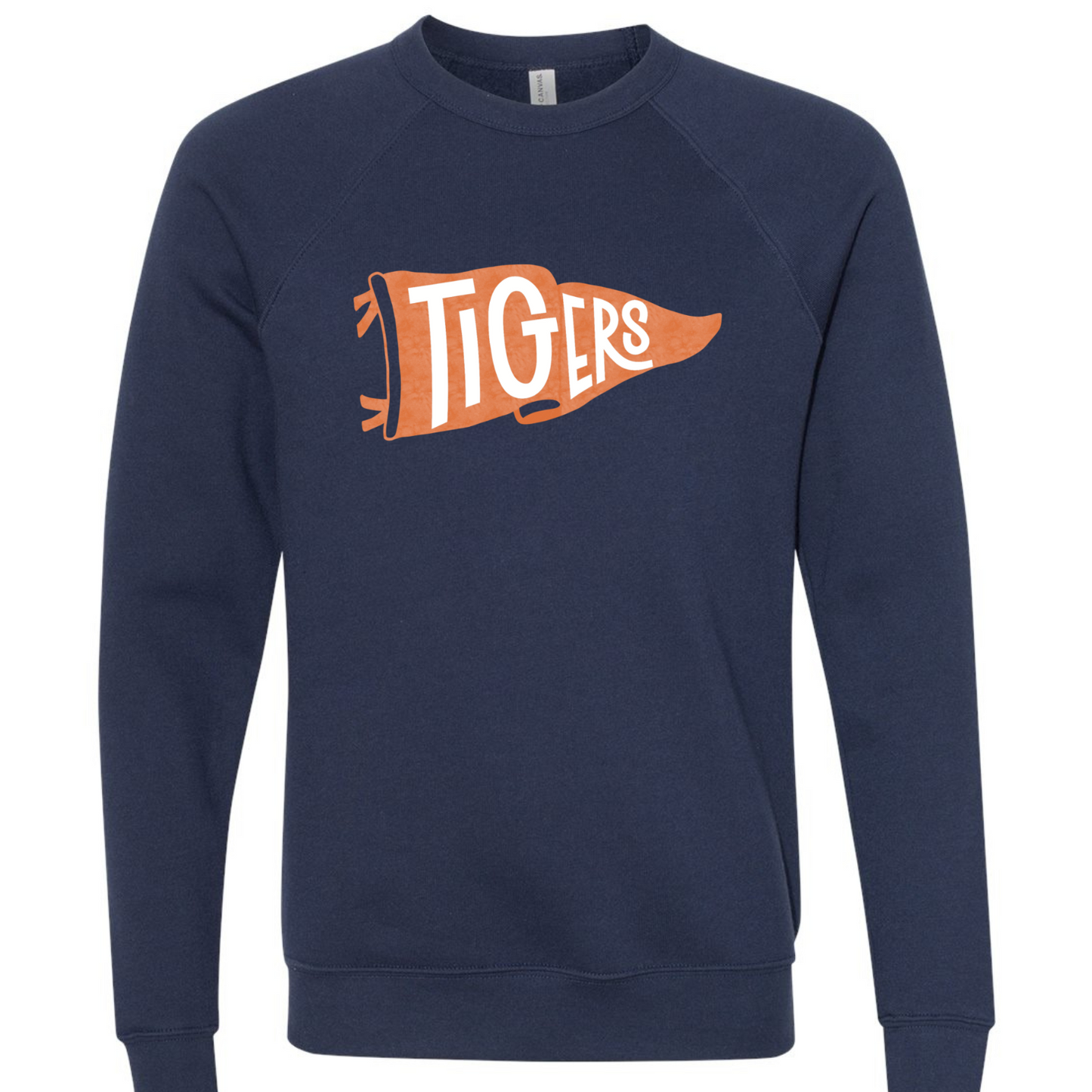 Auburn Tigers Pennant - Bella Canvas Navy Sweatshirt