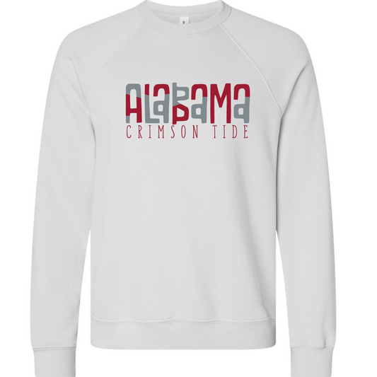 Alabama Crimson Tide  - Silver Bella Canvas Sponge Fleece