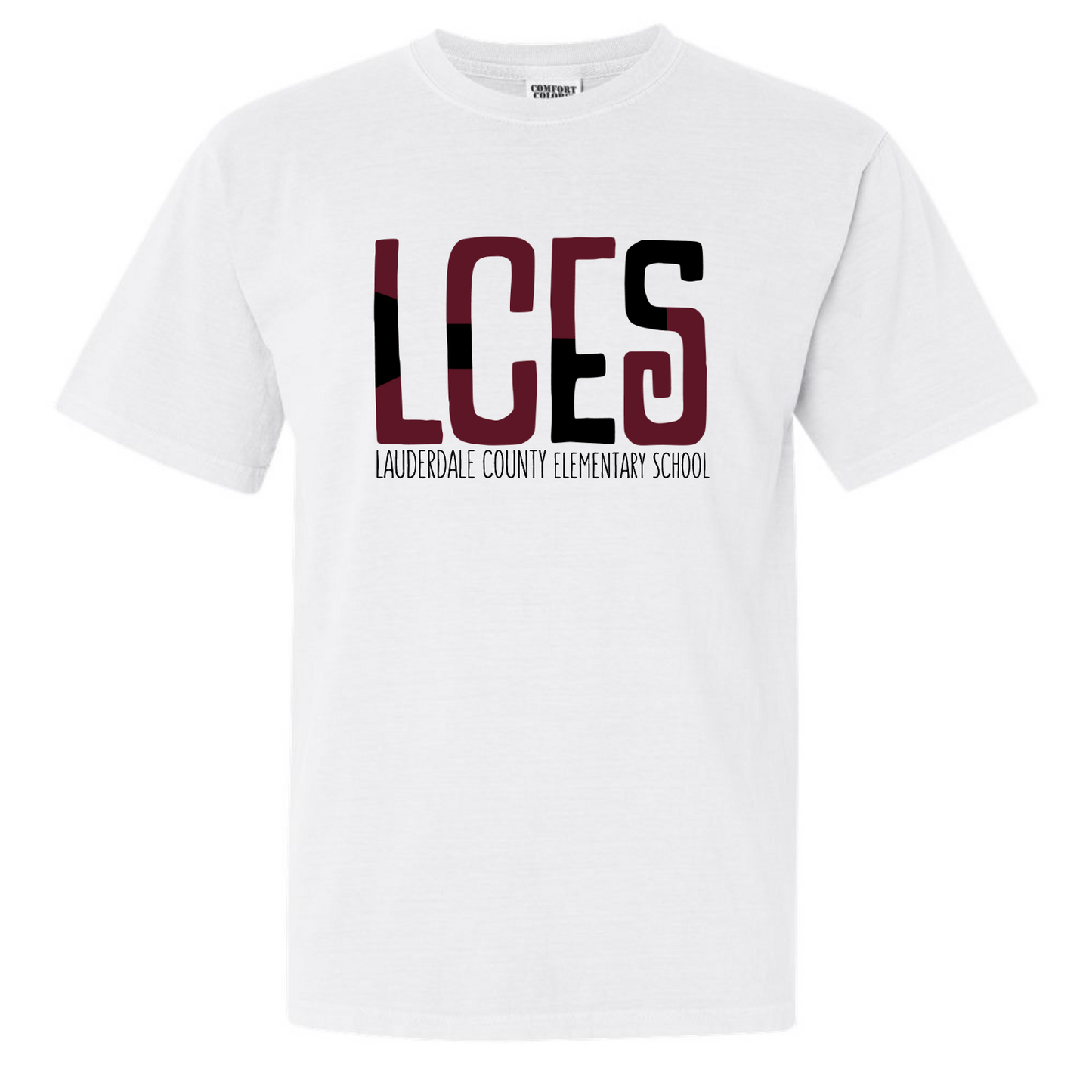 Lauderdale County Color Block - Comfort Color White Short Sleeve