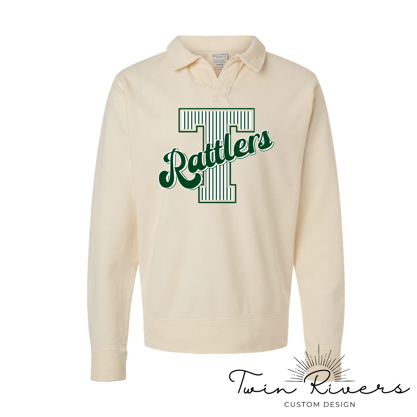 Tanner Rattlers Striped Varsity Letter Sweatshirts