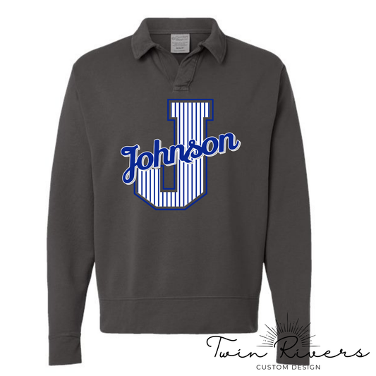 Johnson Striped Varsity Letter Sweatshirts