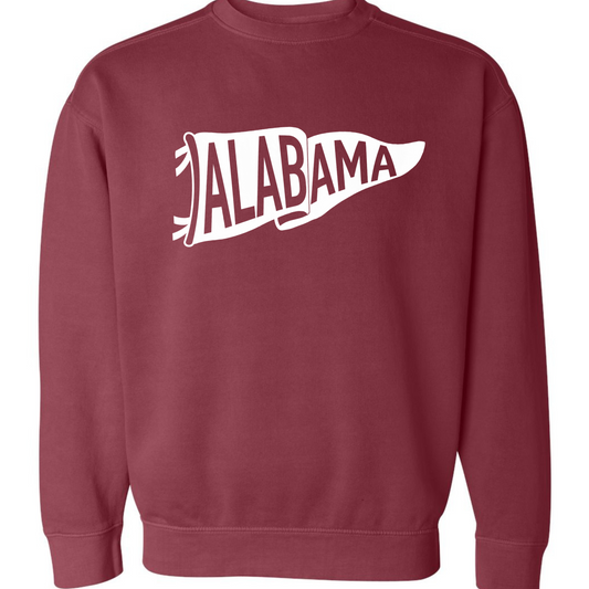 Alabama Pennant - Crimson Comfort Color Sweatshirt