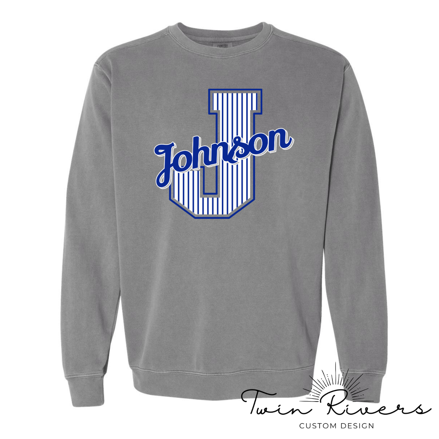 Johnson Striped Varsity Letter Sweatshirts