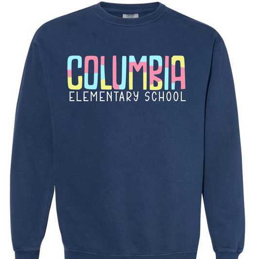 Columbia Elementary Color Block True Navy Comfort Colors 1566