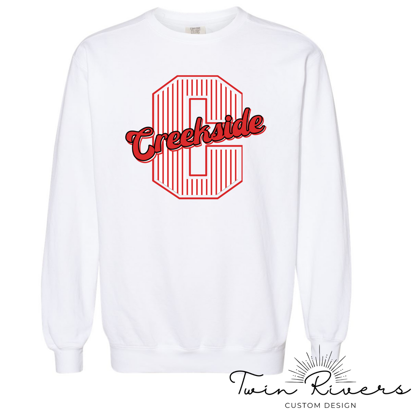 Creekside Striped Varsity Letter Sweatshirts